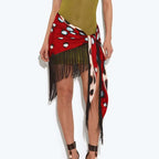 Women's Animal Print Asymmetric Lace-Up Mini Skirt