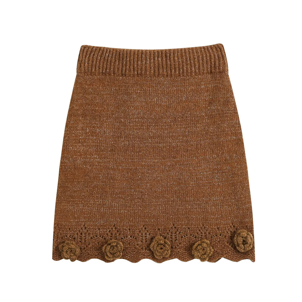 Women's Floral Knit Cardigan & Mini Skirt Set
