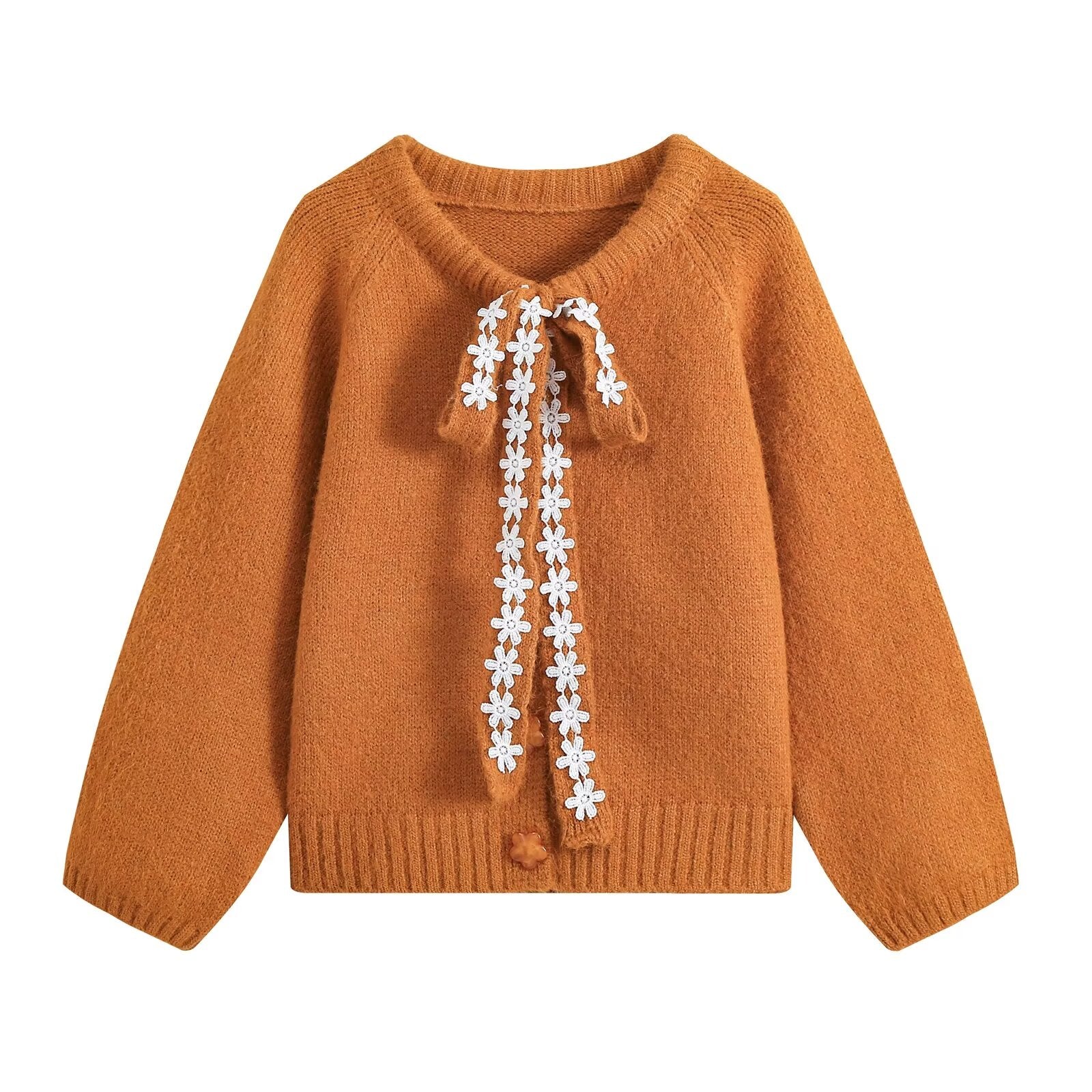 Women's Lace Bow Knit Cardigan