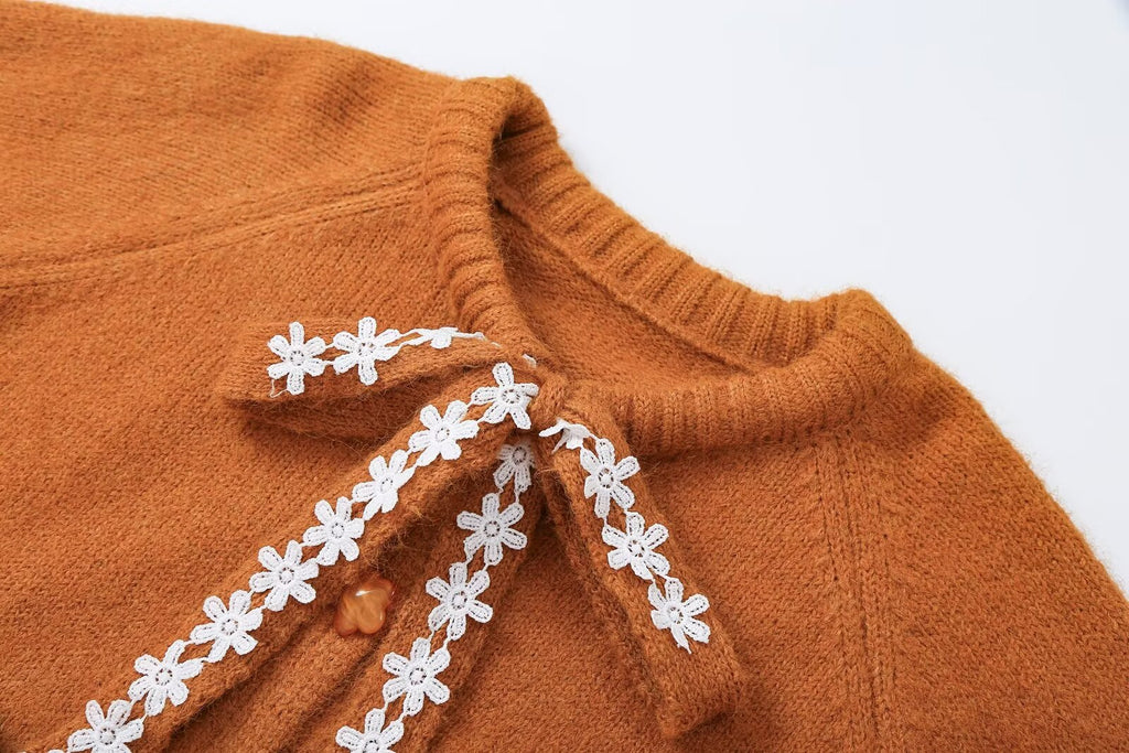 Women's Lace Bow Knit Cardigan