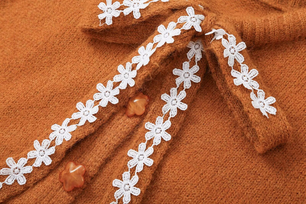Women's Lace Bow Knit Cardigan