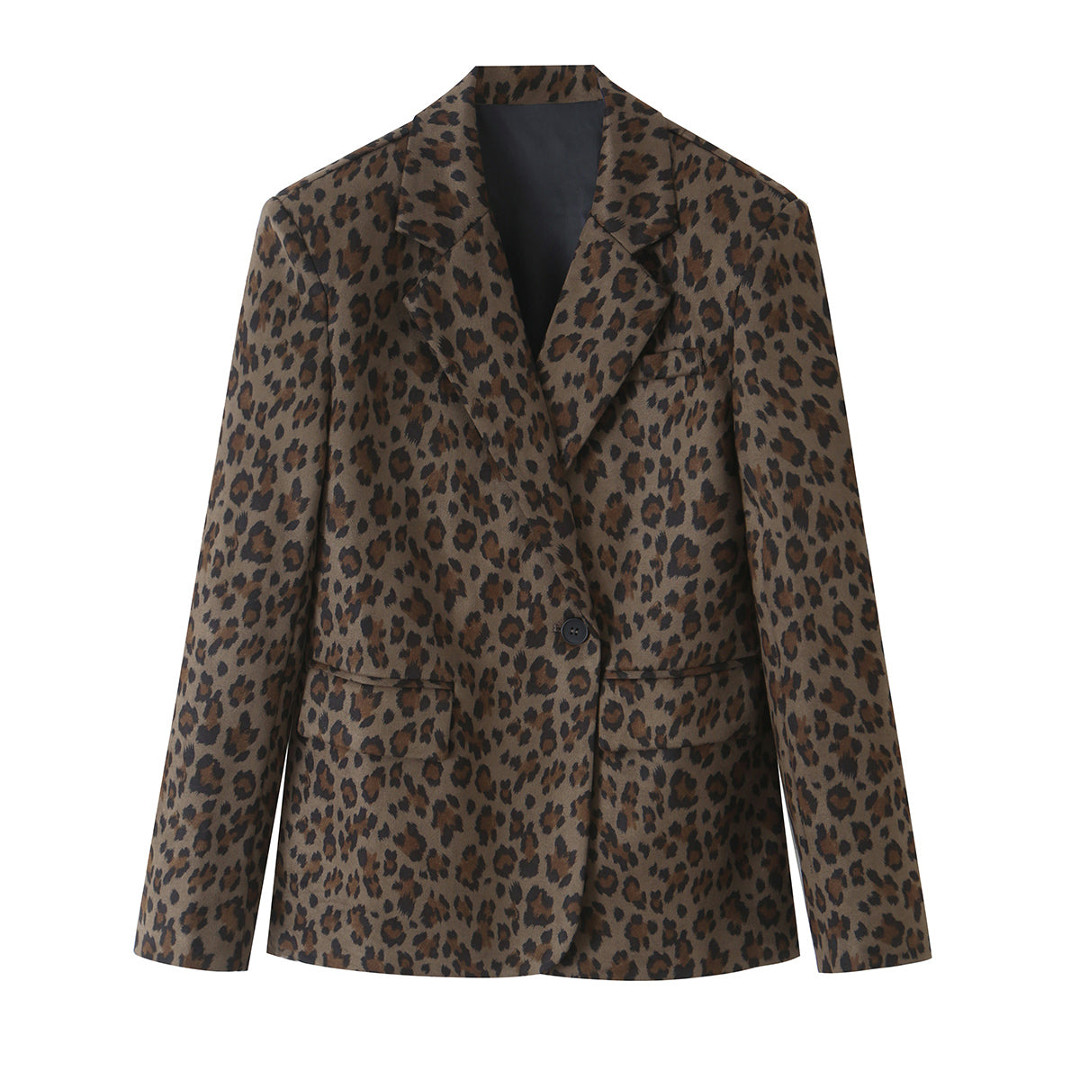 Women's Asymmetric Leopard Print Blazer