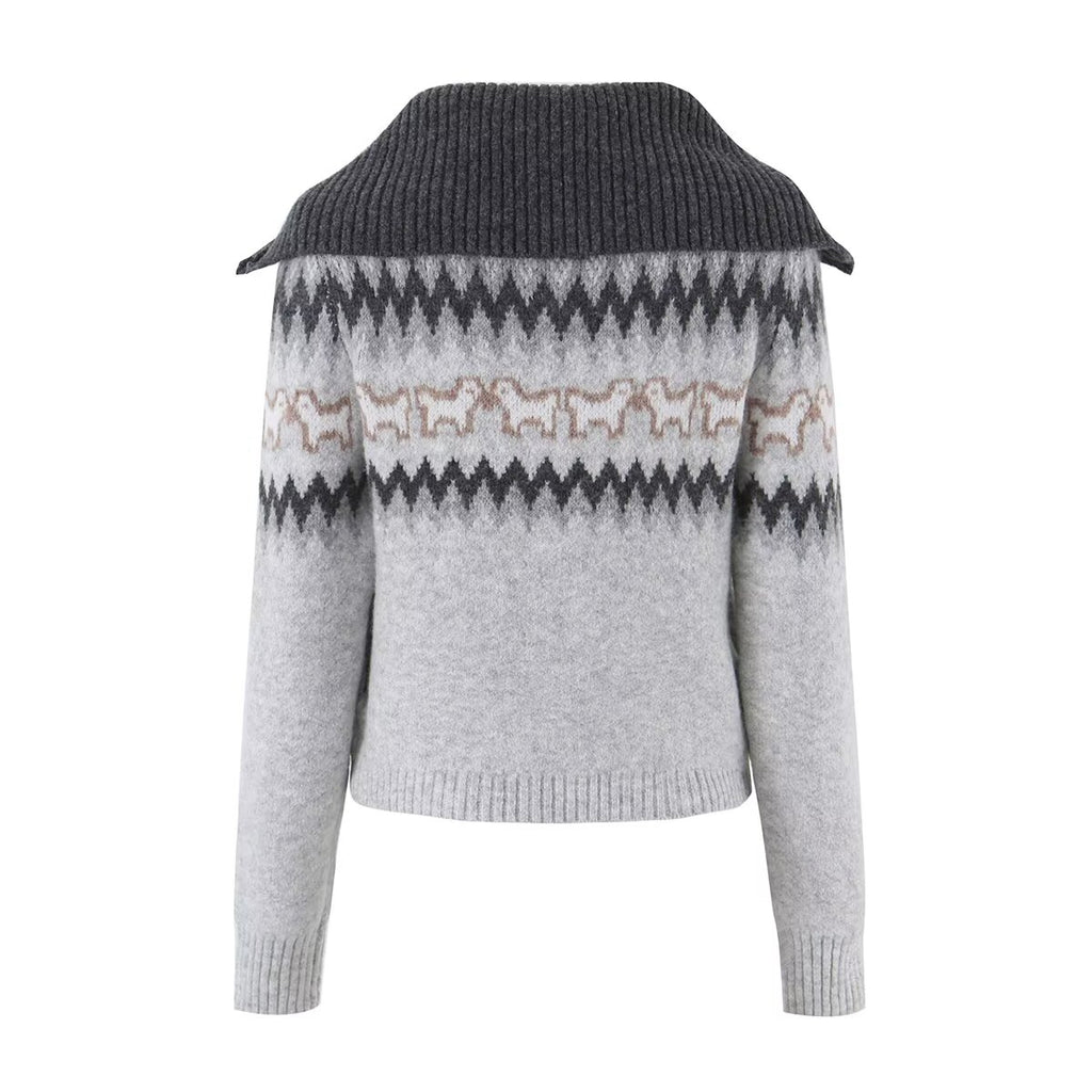 Women's V-Neck Knitted Short Sweater