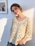 Women's V-Neck Knitted Cover-Up