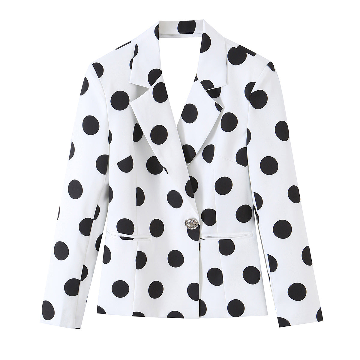 Women's Polka-Dot Backless Cutout Blazer