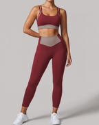 Women's Color-Block Sports Bra & Leggings Set
