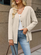 Women's V-Neck Button Cardigan