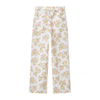 Women's Floral Ruffle Top & Wide-Leg Pants Set