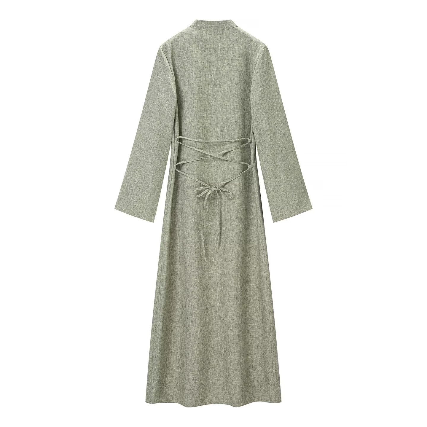 Women's Chinese-Inspired Long Sleeve Top & Maxi Skirt Set