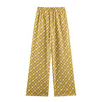 Printed Shirt & Wide-Leg Pant Set