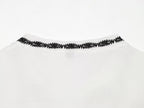 Women's Contrast Embroidered V-Neck Dress