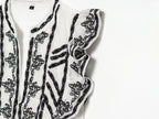 Women's Contrast Embroidered V-Neck Dress