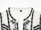 Women's Contrast Embroidered V-Neck Dress