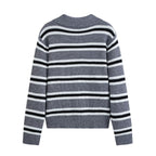 Women's Striped Zip-Up Sweater