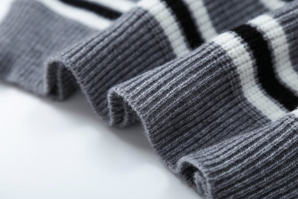 Women's Striped Zip-Up Sweater