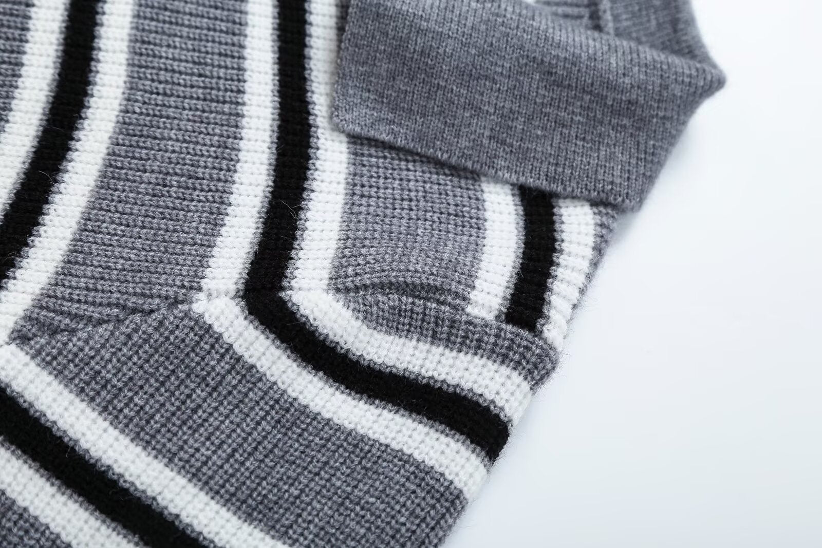 Women's Striped Zip-Up Sweater