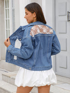 Women's Lace Detail Denim Jacket