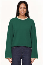 Women's Crew-Neck Color-Block Knit Sweater