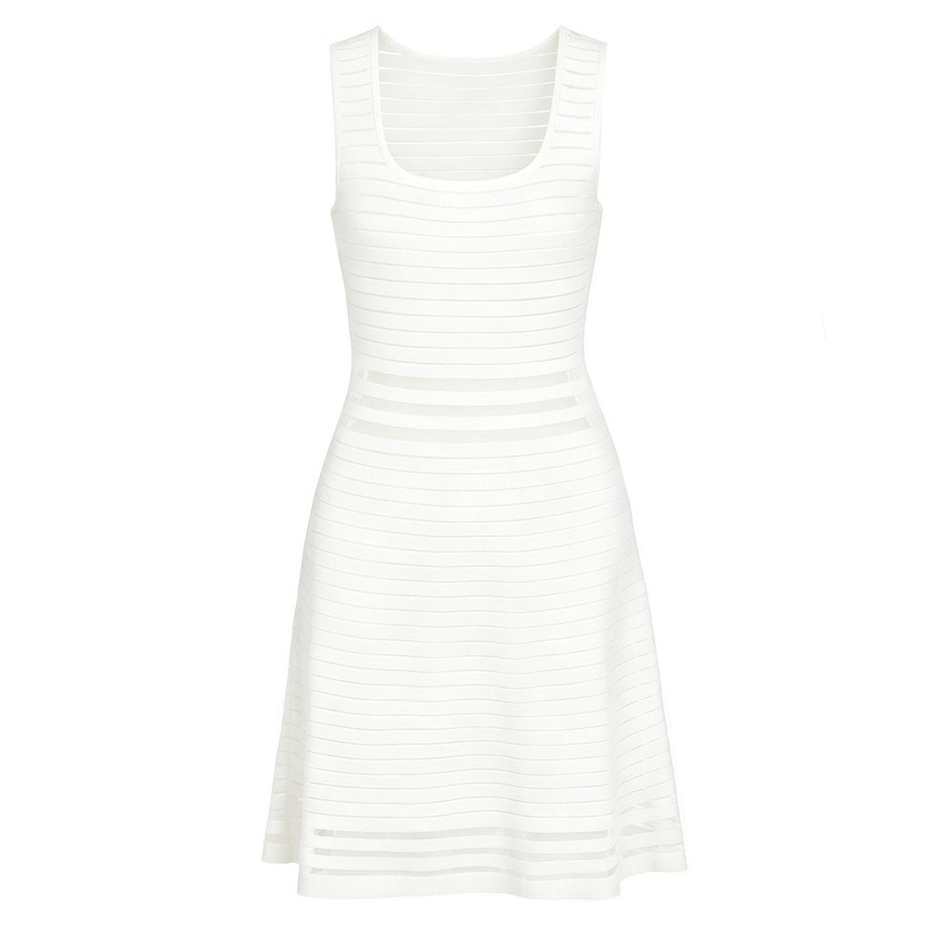 Women's Knitted Sleeveless Knee-Length Dress