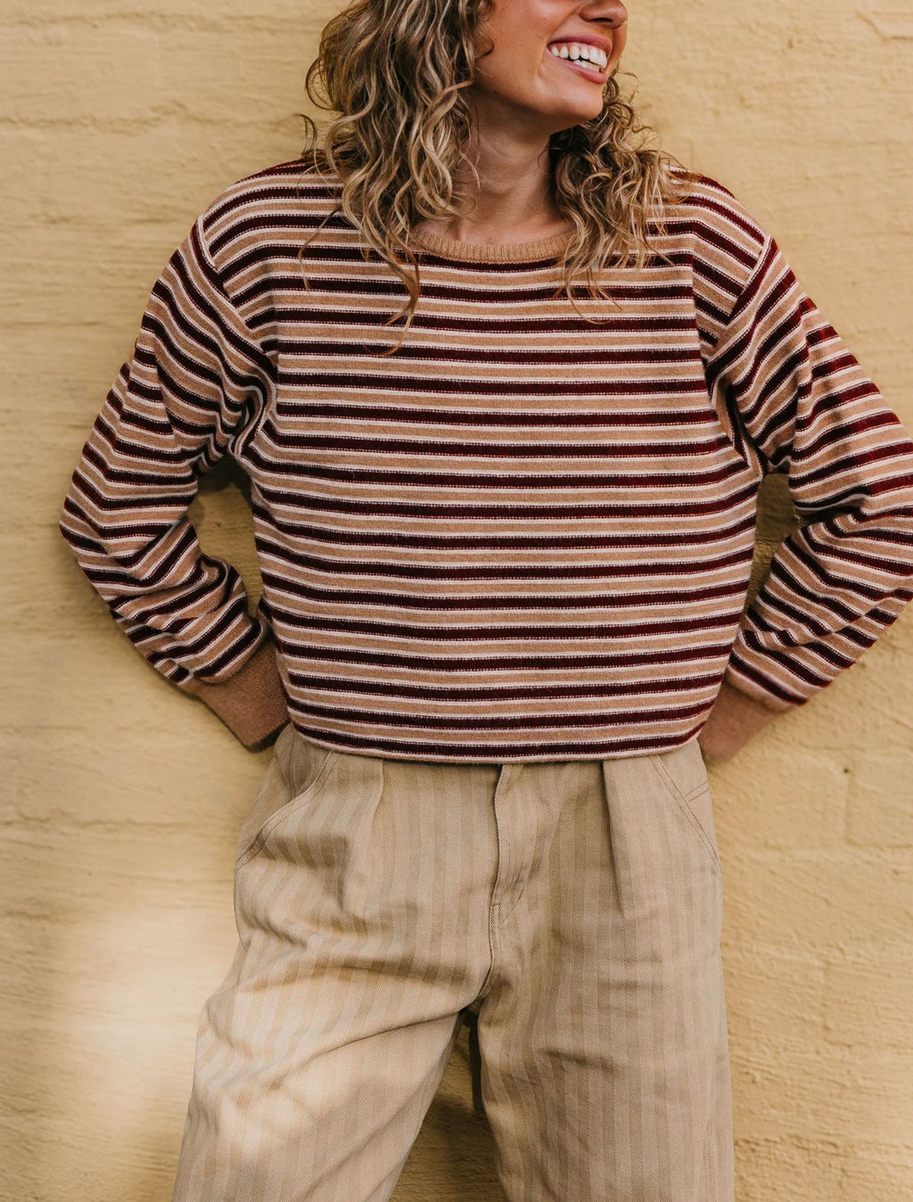 Women's Striped Contrast-Knit Sweater