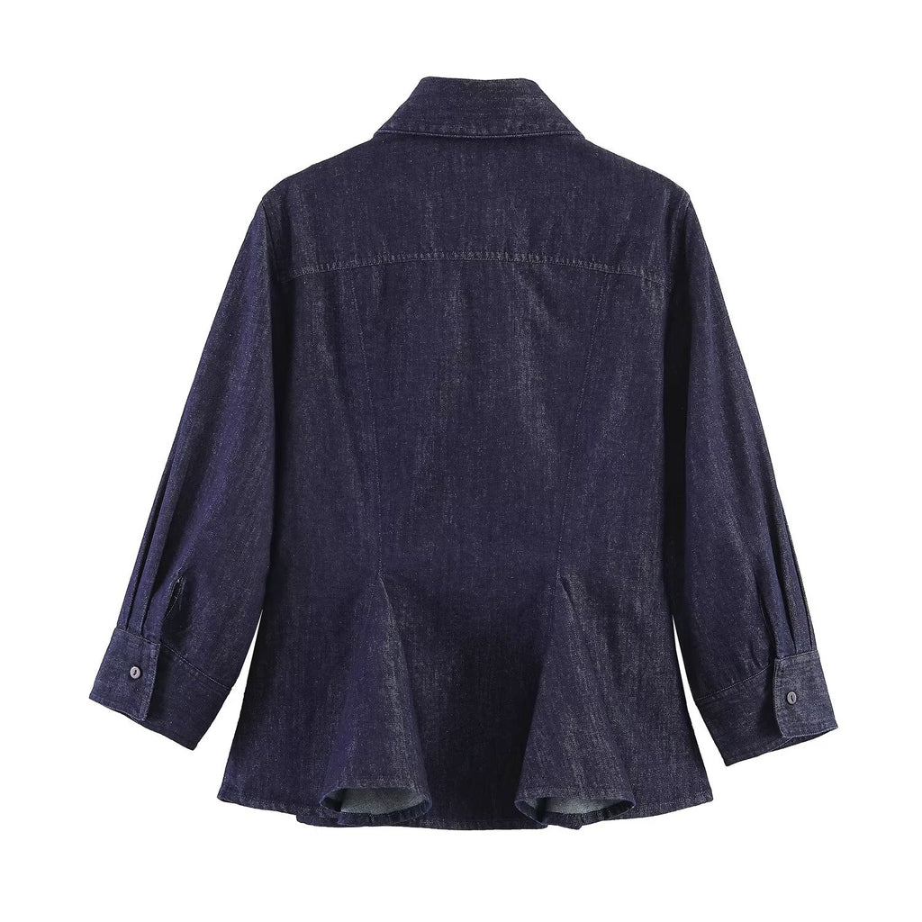 Women Clothing Top Short Skirt Hem Shirt