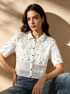 Women's Cropped Knit Cardigan