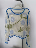 Women's Patterned Knitted Long Sleeve Blouse
