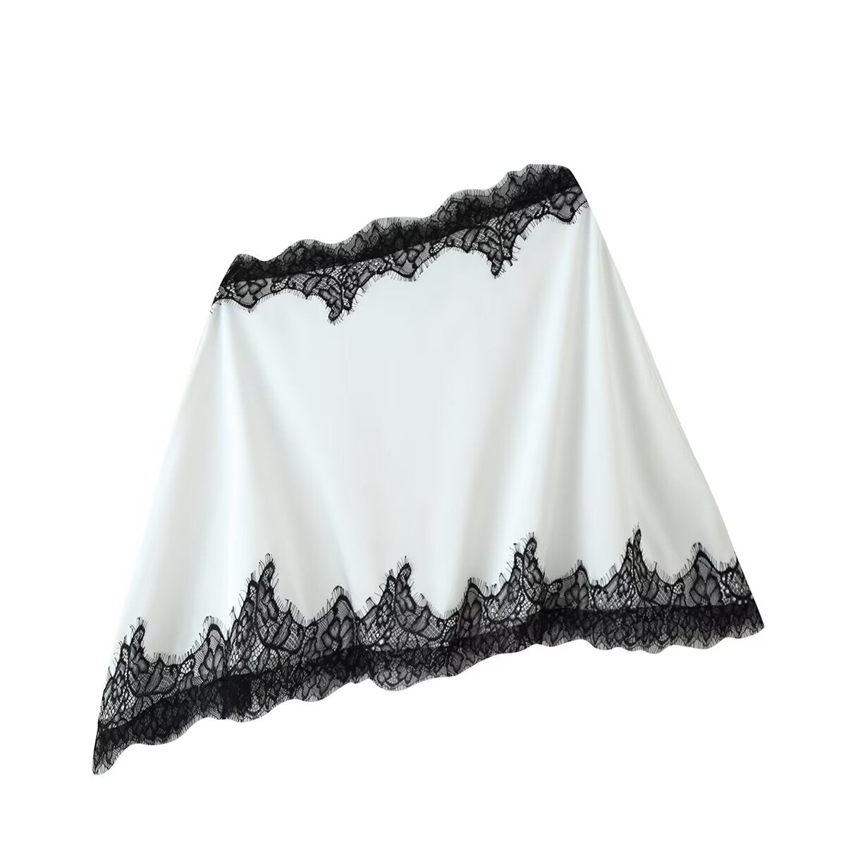 Women's One-Shoulder Lace Top & Mini Skirt Two-Piece Set
