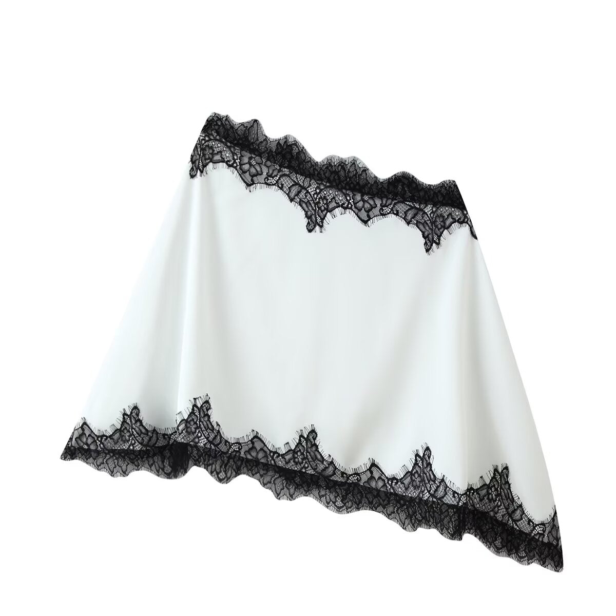 Women's One-Shoulder Lace Top & Mini Skirt Two-Piece Set