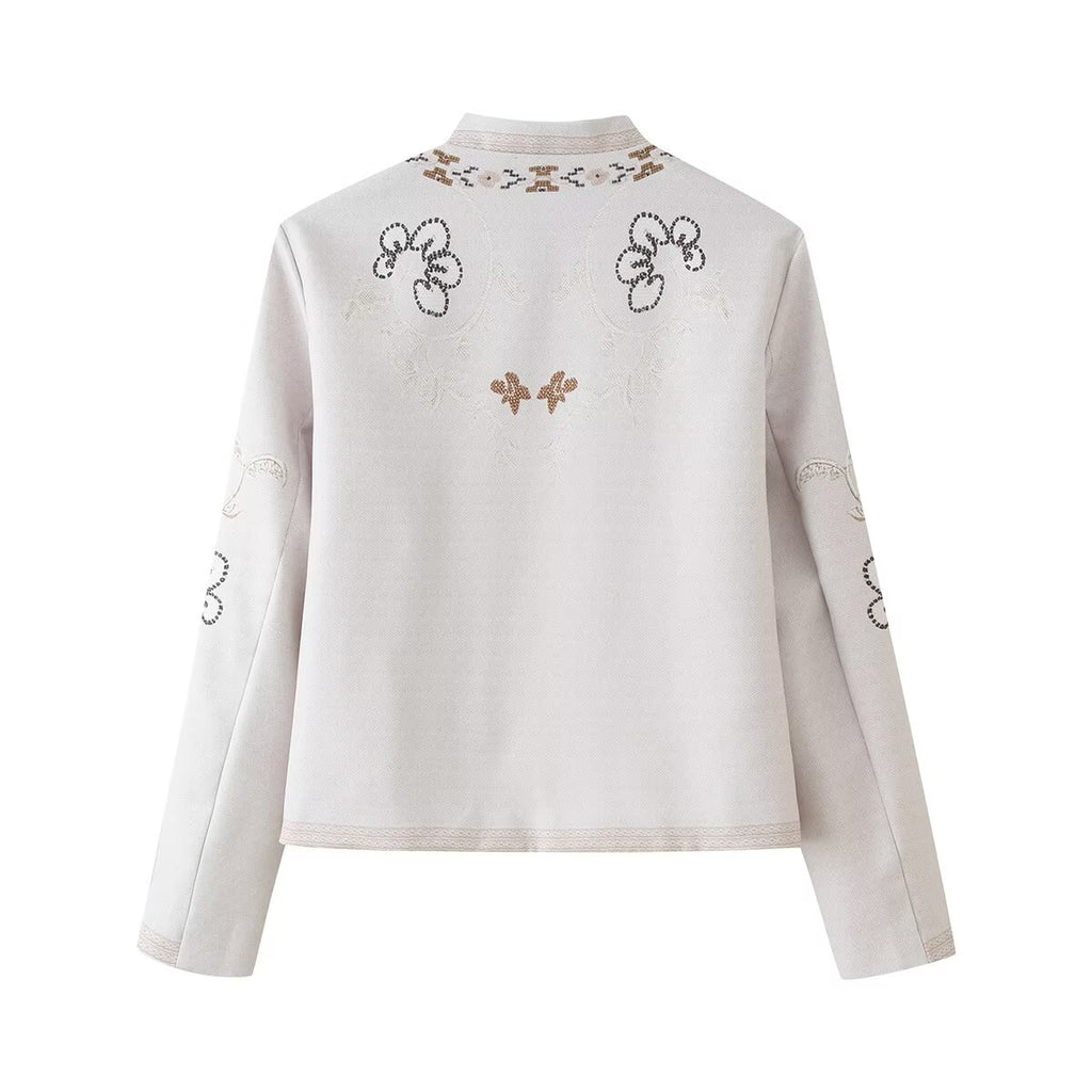 Women's Printed Stand-Collar Jacket