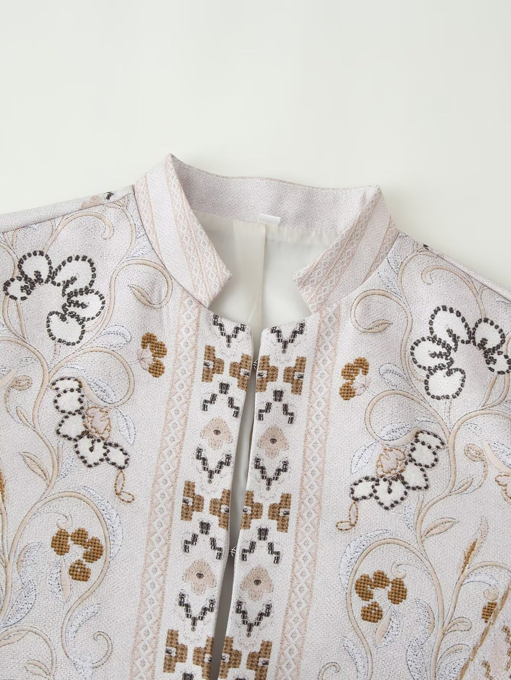 Women's Printed Stand-Collar Jacket