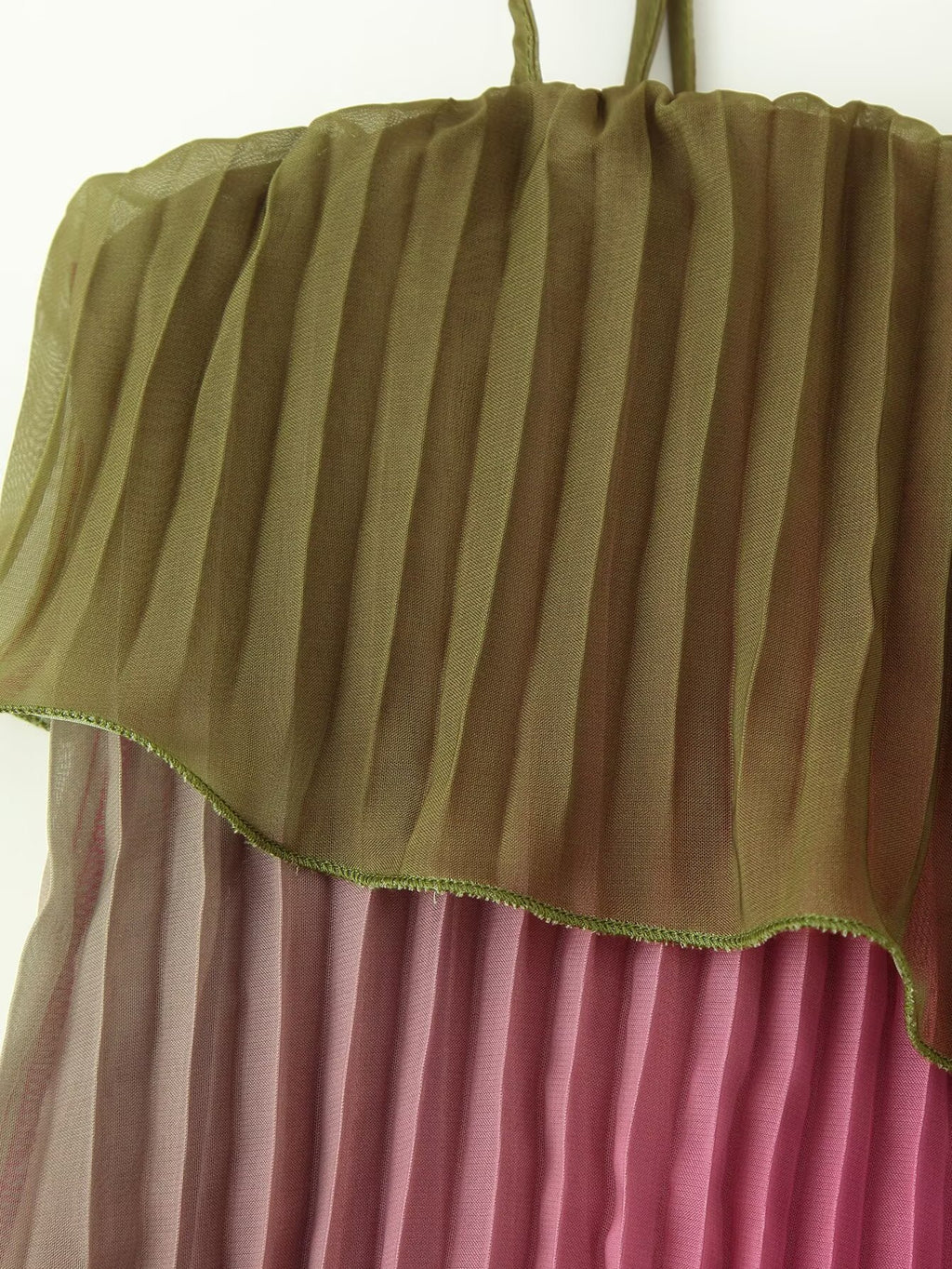 Women's Ombre Ruffle Pleated Cami Maxi Dress