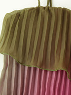 Women's Ombre Ruffle Pleated Cami Maxi Dress