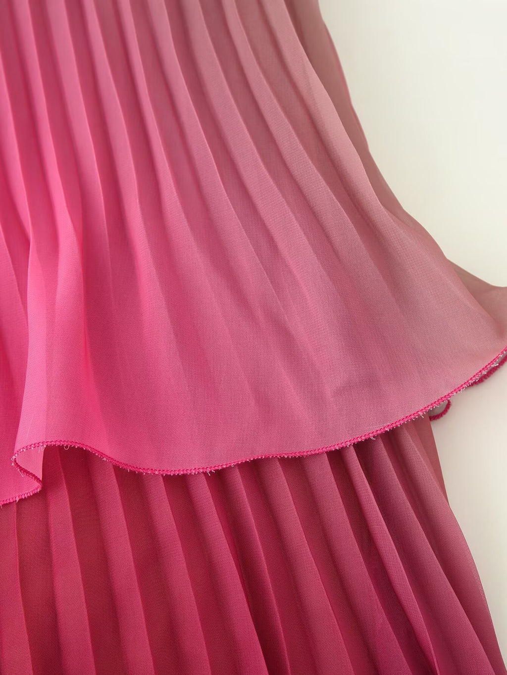 Women's Ombre Ruffle Pleated Cami Maxi Dress