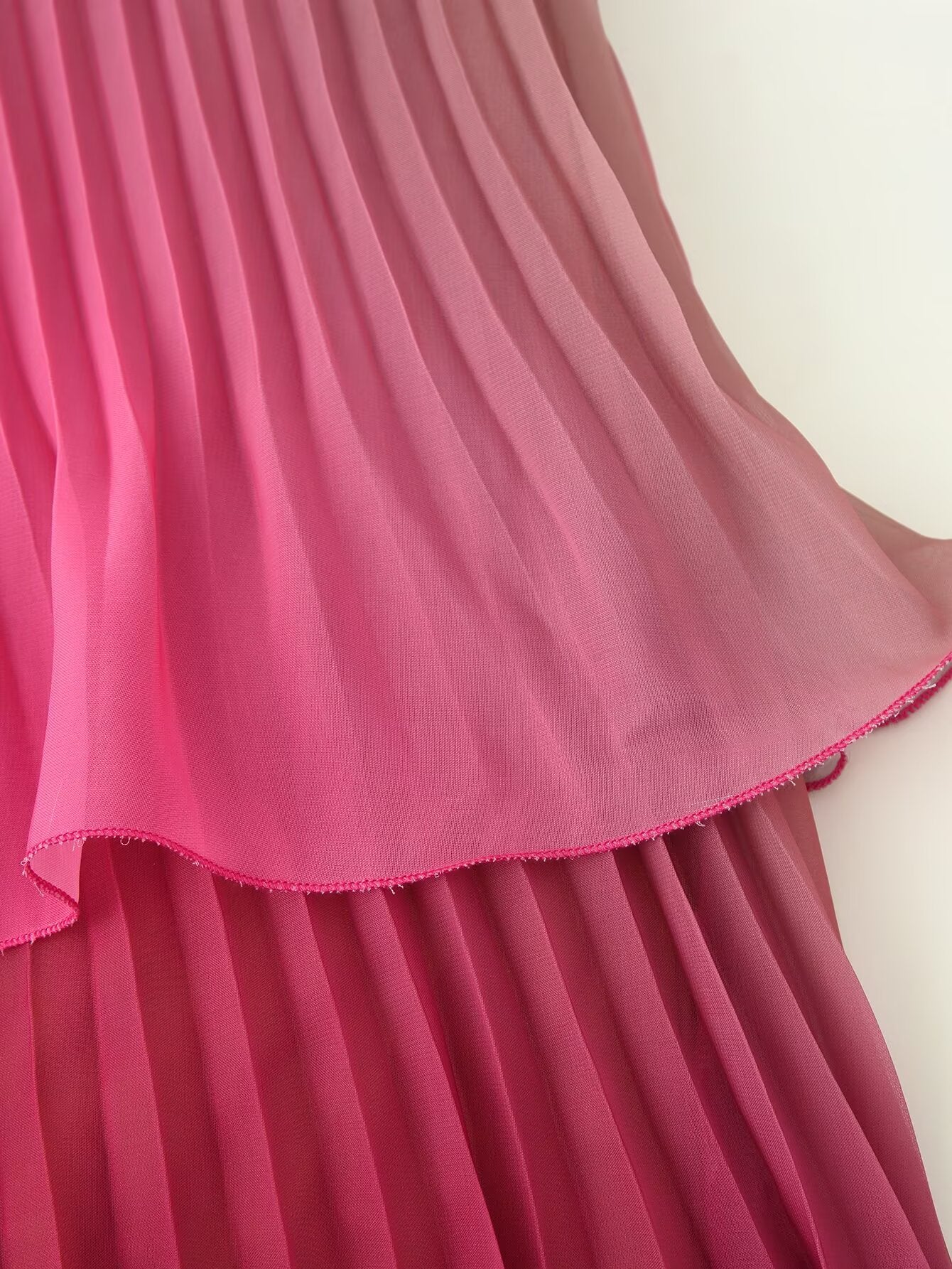 Women's Ombre Ruffle Pleated Cami Maxi Dress