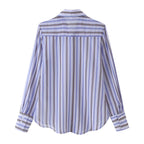 Women's Striped Shirt And Trousers Set