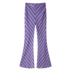 Women's Striped Shirt And Trousers Set