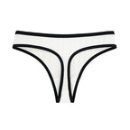 Women's Black And White T-Back Thong Briefs