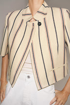 Women's Striped Cropped Blazer