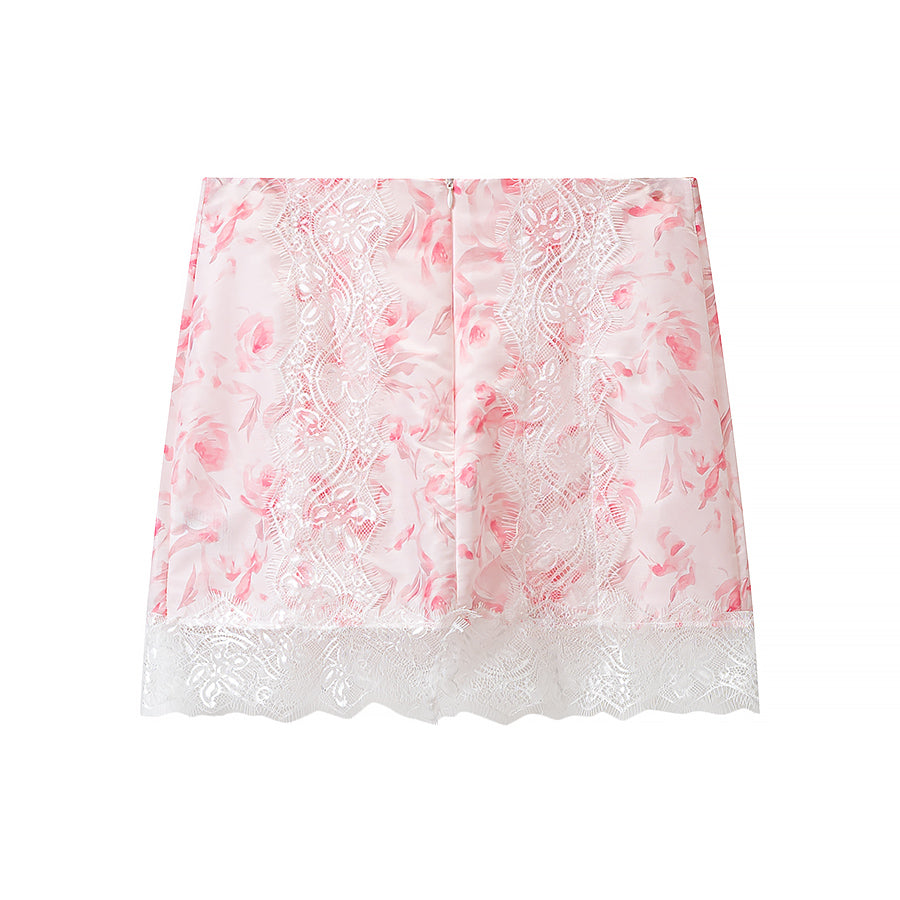 Women's Floral Embroidered Puff-Sleeve Top & Mini Skirt Set