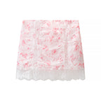 Women's Floral Embroidered Puff-Sleeve Top & Mini Skirt Set