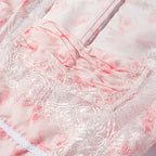 Women's Floral Embroidered Puff-Sleeve Top & Mini Skirt Set