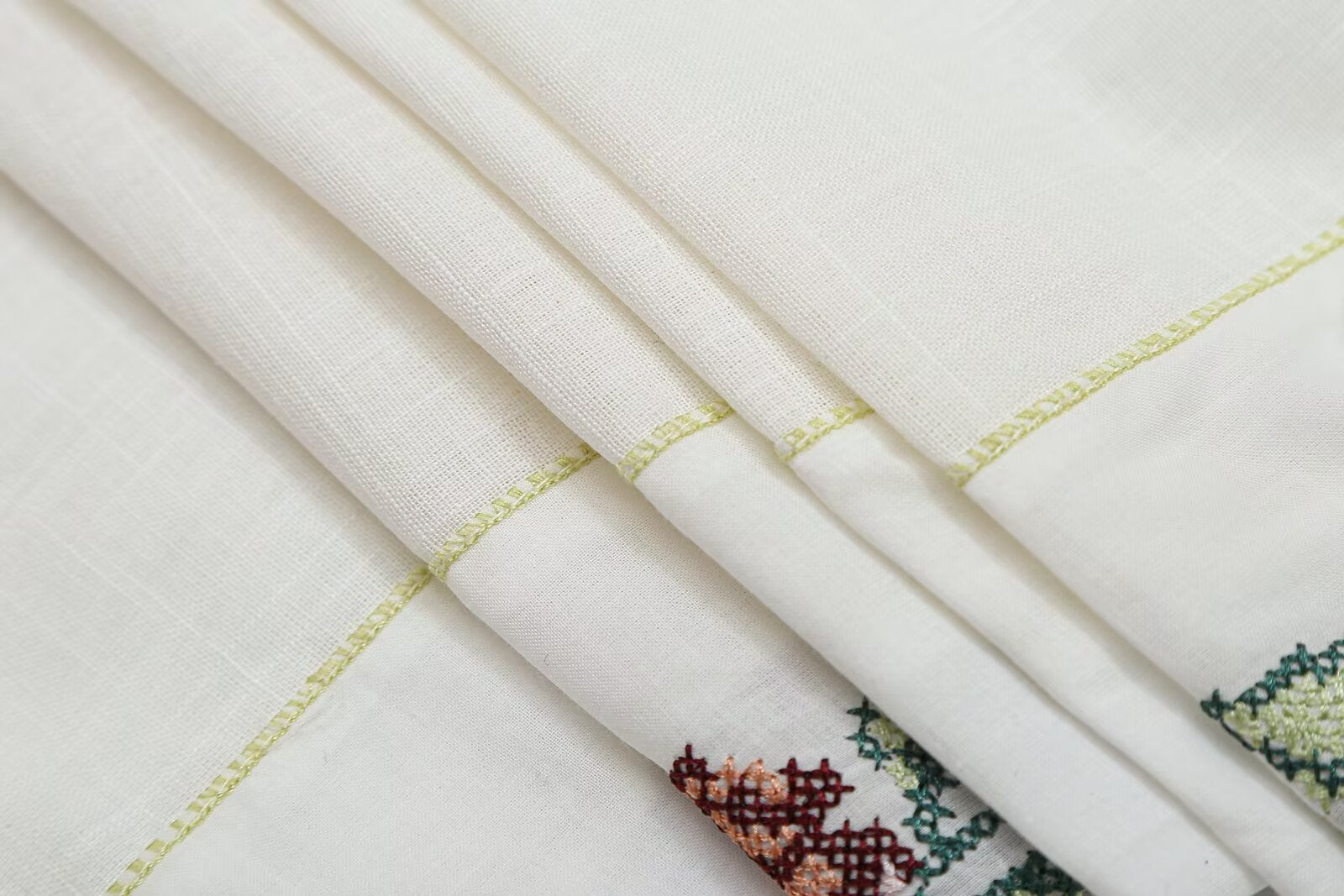 Women's Striped Embroidered Straight-Leg Trousers