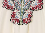 Women's Floral Embroidered V-Neck Midi Dress