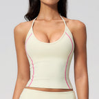 Women's Color-Block Halter Sports Top