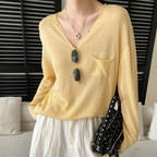 Women's Relaxed Atmosphere Tencel Linen French Laziness Curling Sun Protection Shirt Long Sleeve Sweater