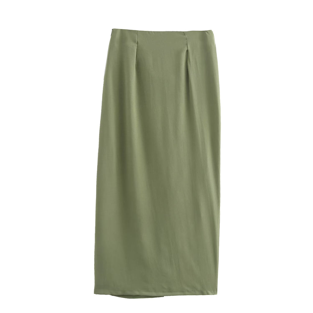 Women's Buckle-Detail Top & Midi Skirt Set