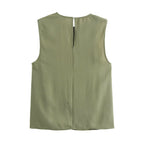 Women's Buckle-Detail Top & Midi Skirt Set