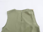 Women's Buckle-Detail Top & Midi Skirt Set