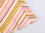 Women's Striped Satin Textured Midi Skirt